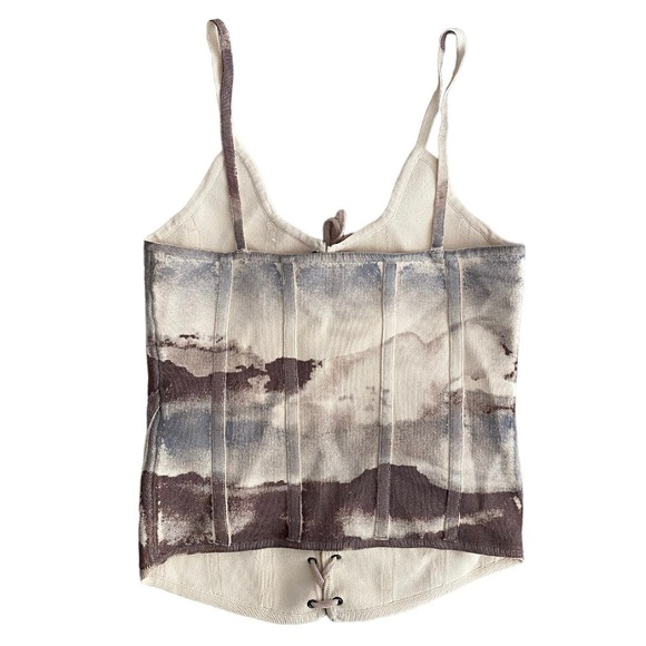 Zara Women’s Abstract Print Knit Corset Purple/White Top Size S - Picture 3 of 5